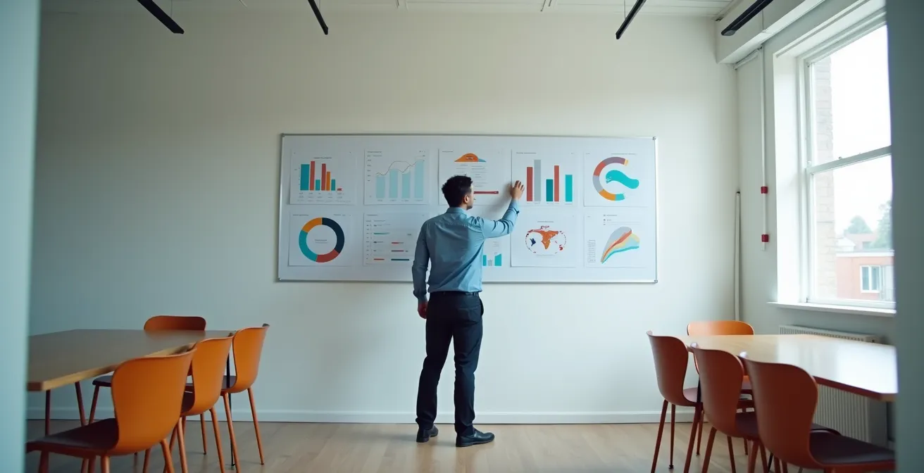 Business owner leading virtual meeting with team during crisis recovery