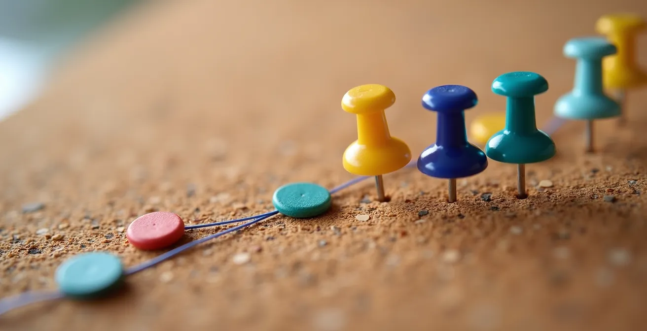 Abstract calendar visualization showing health screening timeline for family members