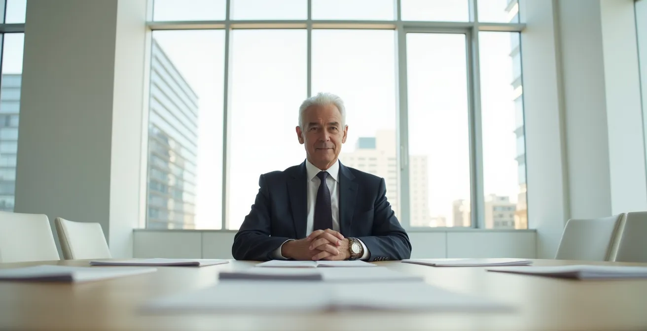 Mature real estate investor reviewing insurance coverage options with financial advisor